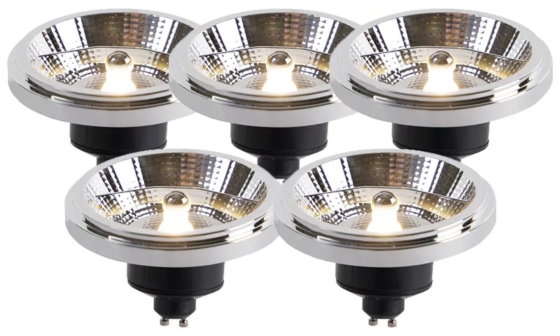 Sada 5 stmievateľných LED žiaroviek GU10 AR111 11W 810lm 2700K