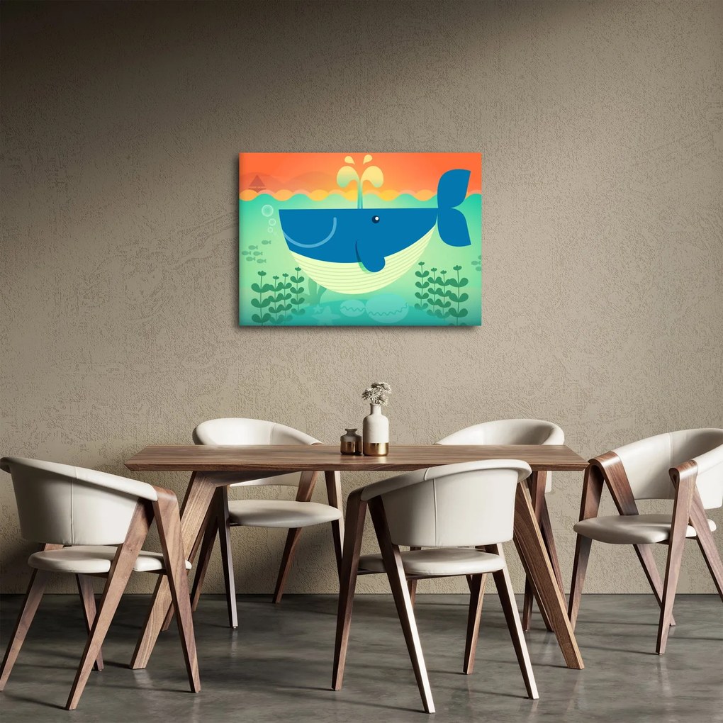 Obraz - Veselá veľryba (70x50 cm)