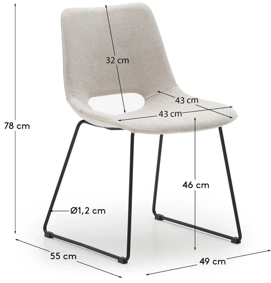 Béžová jedálenská stolička Zahara – Kave Home