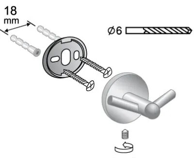 BISK Erga FOR YOU, 2-háčik na uteráky, čierna matná, ERG-08257