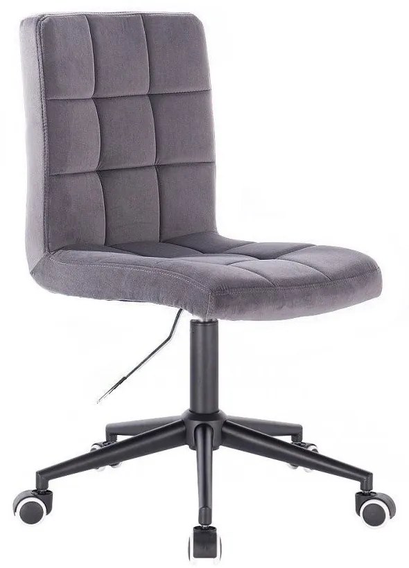 LuxuryForm DESIGN Stolička TOLEDO VELUR na čiernej podstave s kolieskami - tmavosivá