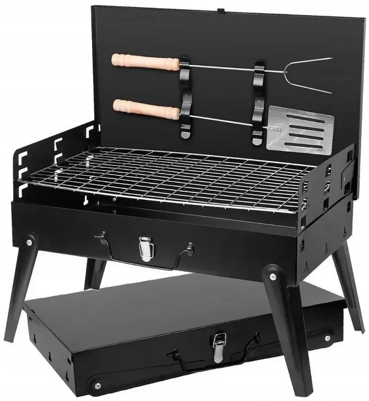 Zaparkorun Cestovný obdĺžnikový gril na drevené uhlie Coalbox