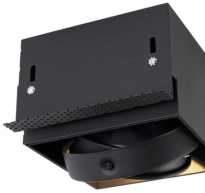 Zápustený reflektor čierny GU10 AR111 bez rámu - Oneon