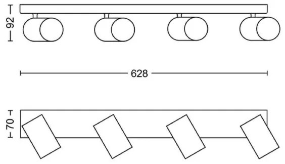 Philips - Bodové svietidlo KOSIPO 4xGU10/5,5W/230V