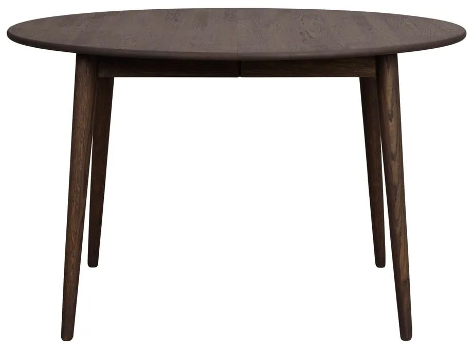 Tmavohnedý okrúhly rozkladací jedálenský stôl z dubového dreva ø 120 cm Tyler – Rowico