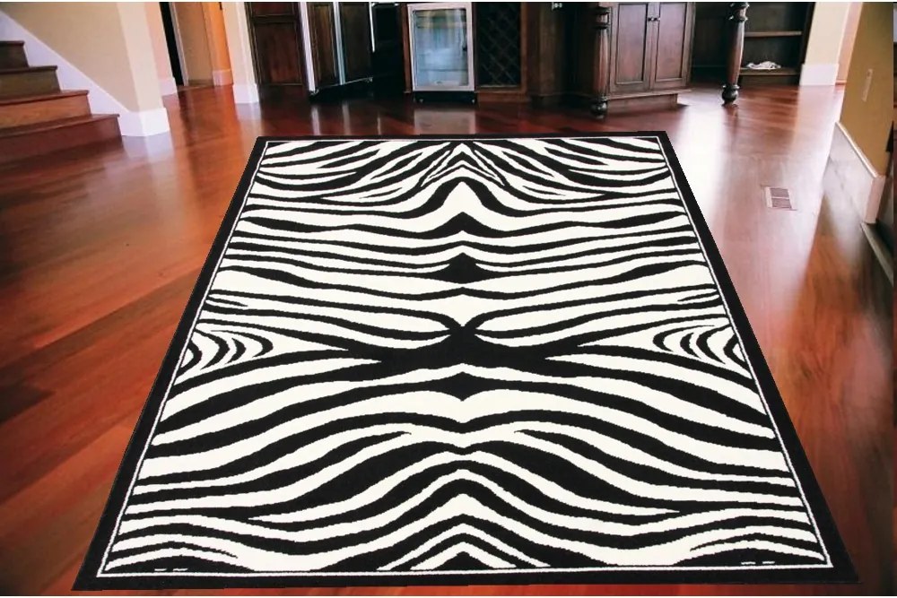Kusový koberec PP Zebra bielo čierný, Velikosti 80x150cm