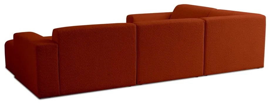 Rohová pohovka z textílie buklé v tehlovej farbe (do "U") Roxy – Scandic