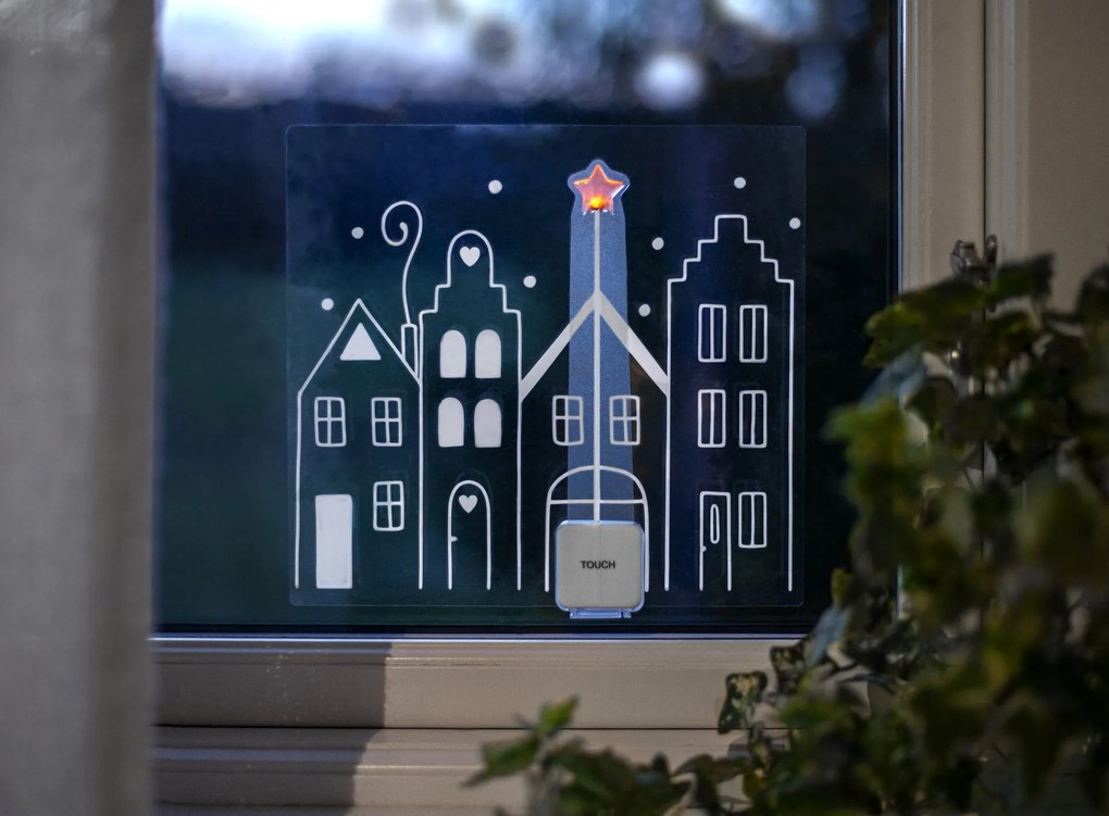 STAR TRADING Svietiaca vianočná dekorácia na okno. LED Windo