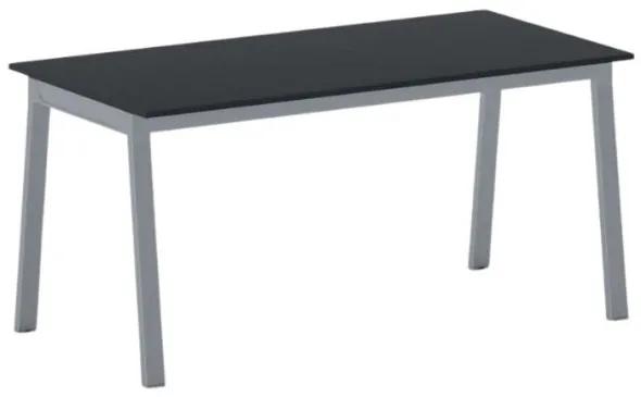 Kancelársky pracovný stôl PRIMO BASIC, sivostrieborná podnož, 1600 x 800 mm, grafitová