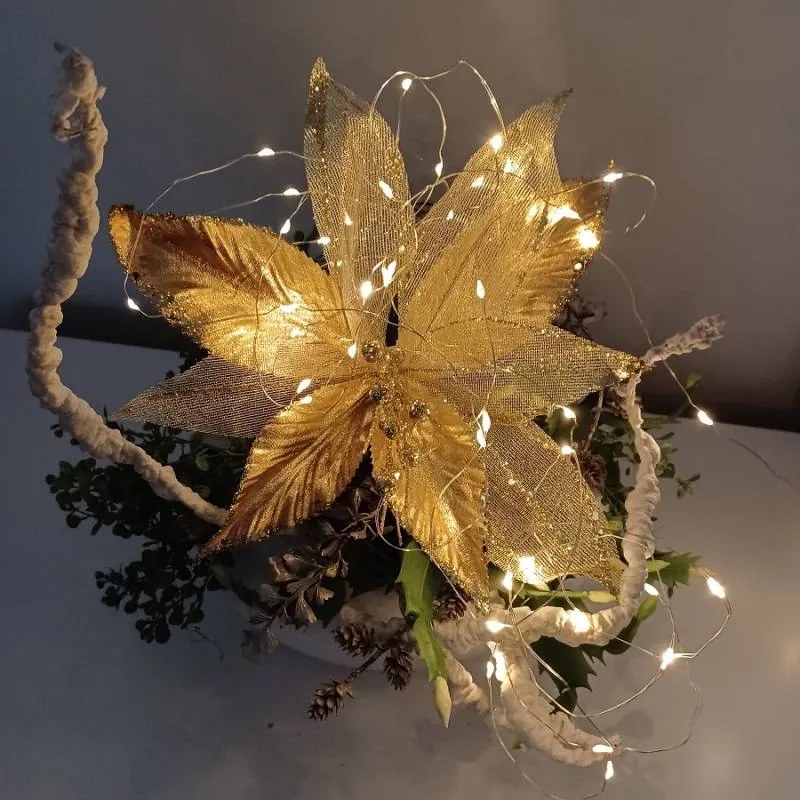 DECOLED Kvetina, 31 x 20 cm, zlatá