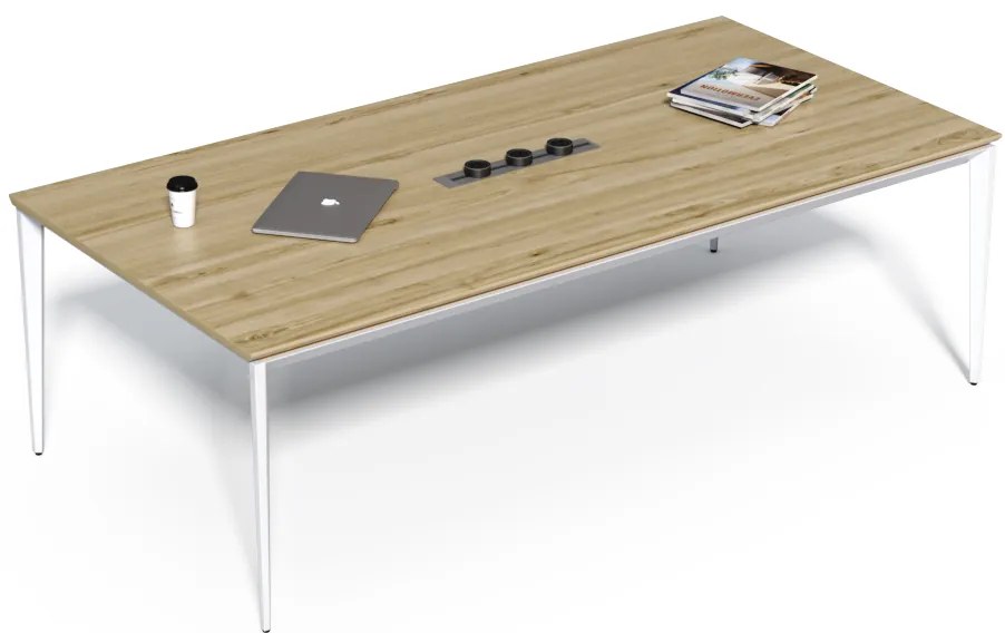 Konferenčný stôl Houseland Profit Meet 01 s 3 zásuvkami 240 cm dub prírodný