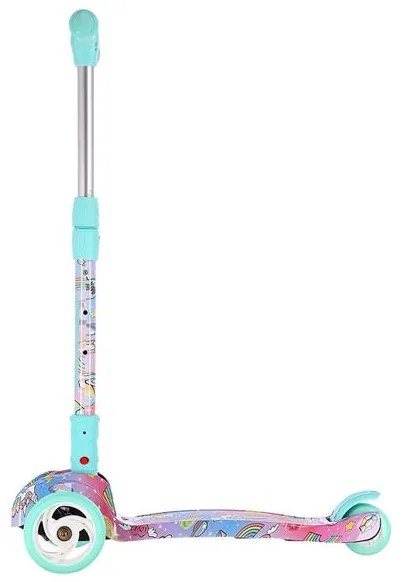 Detská trojkolesová kolobežka NILS Fun HLB15A Mint s LED