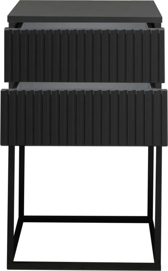 Nočný stolík s 2 zásuvkami Marle, grafitový