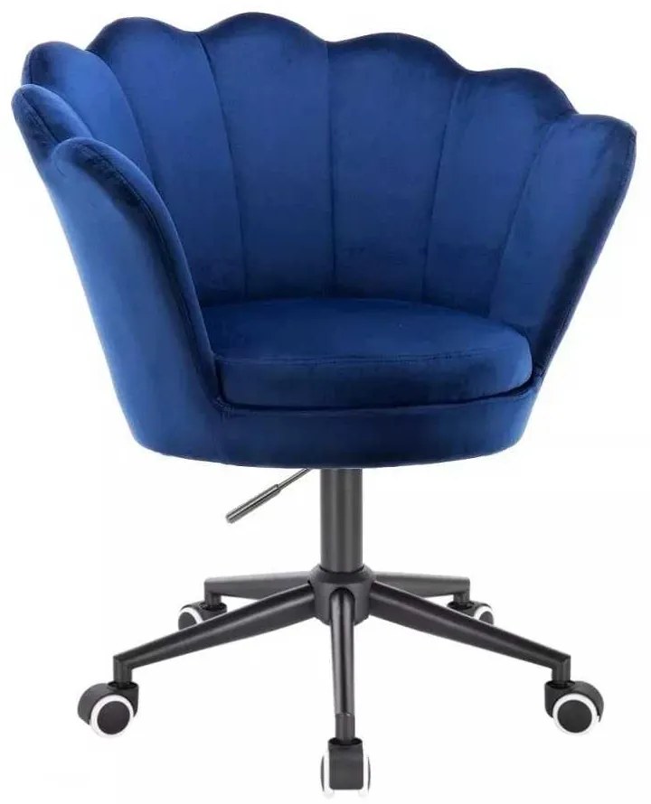 LuxuryForm DESIGN Kreslo FREY VELUR na čiernej podstave s kolieskami - modré