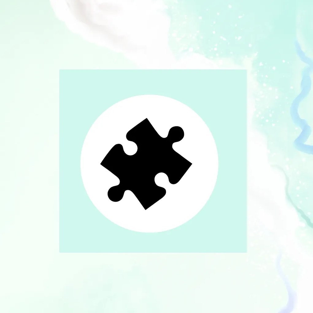 Štítok, nálepka do detskej izby, čierna na bielom podklade – Puzzle