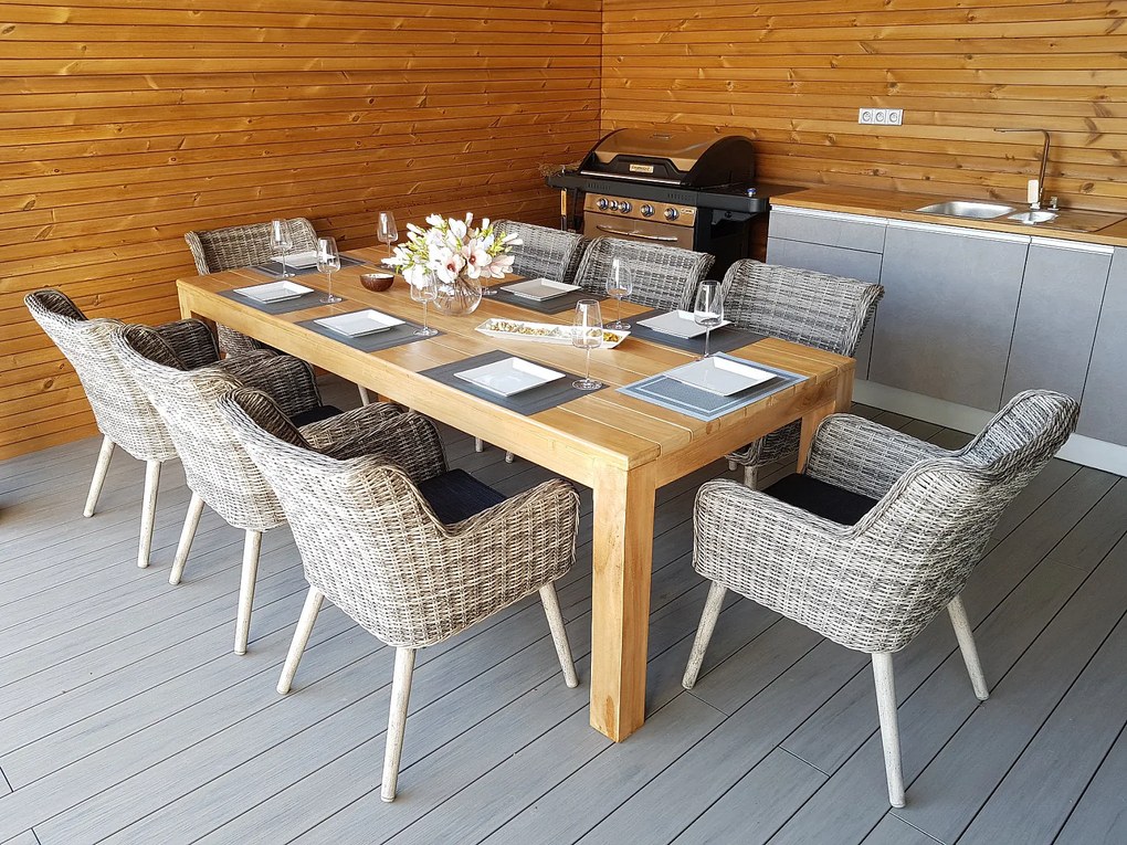 DEOKORK Teakový masívny stôl MONTE CARLO 240 cm