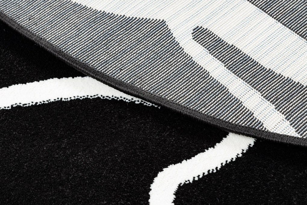 Okrúhly koberec HAMPTON Rosa ruža, kvety čierny