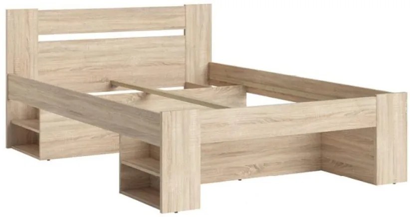Manželská posteľ 160 cm BRW Nepo Plus 14 (dub sonoma) (bez roštu) . Akcia -32%. Vlastná spoľahlivá doprava až k Vám domov. 1098330