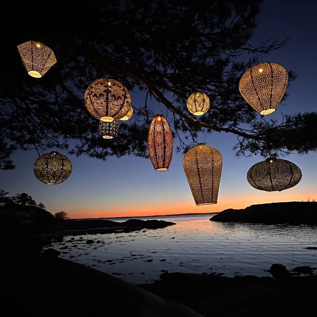 SOLÁRNY LAMPÁŠ DROP 48X28 CM TMAVOSIVÁ