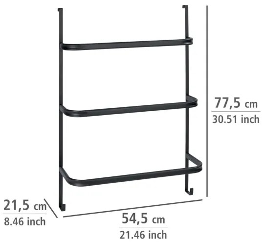 WENKO 24026100 - Držiak na uteráky IRPINIA 54,5x77,5 cm čierny