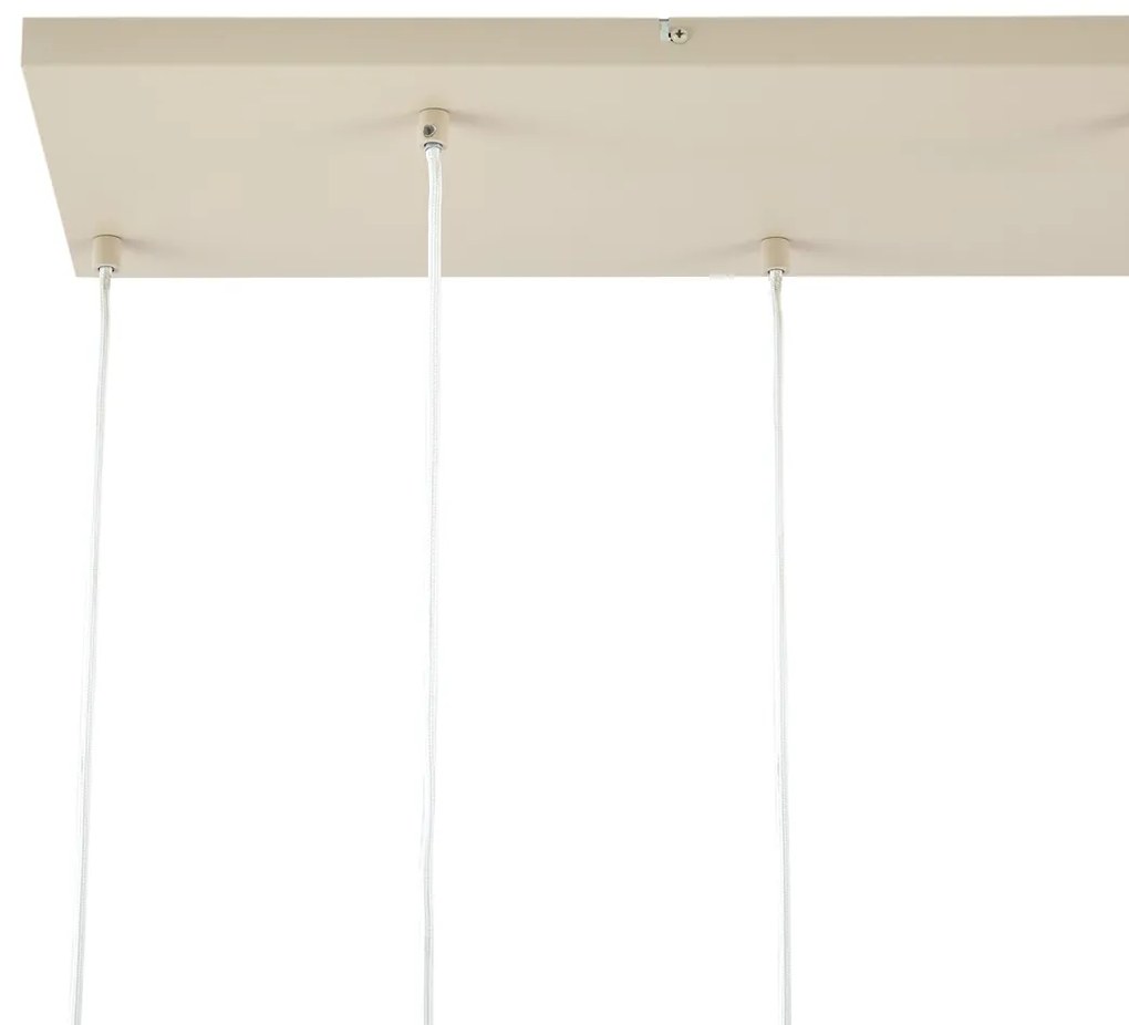 Závesná lampa Art Deco béžová s bielym sklom 8-Lights - Sandra