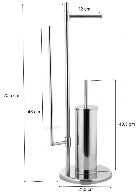 Erga Sisu, držiak na toaletný papier so zásobníkom a WC kefou 3v1, chrómová, ERG-YKA-P.SISU-CHR