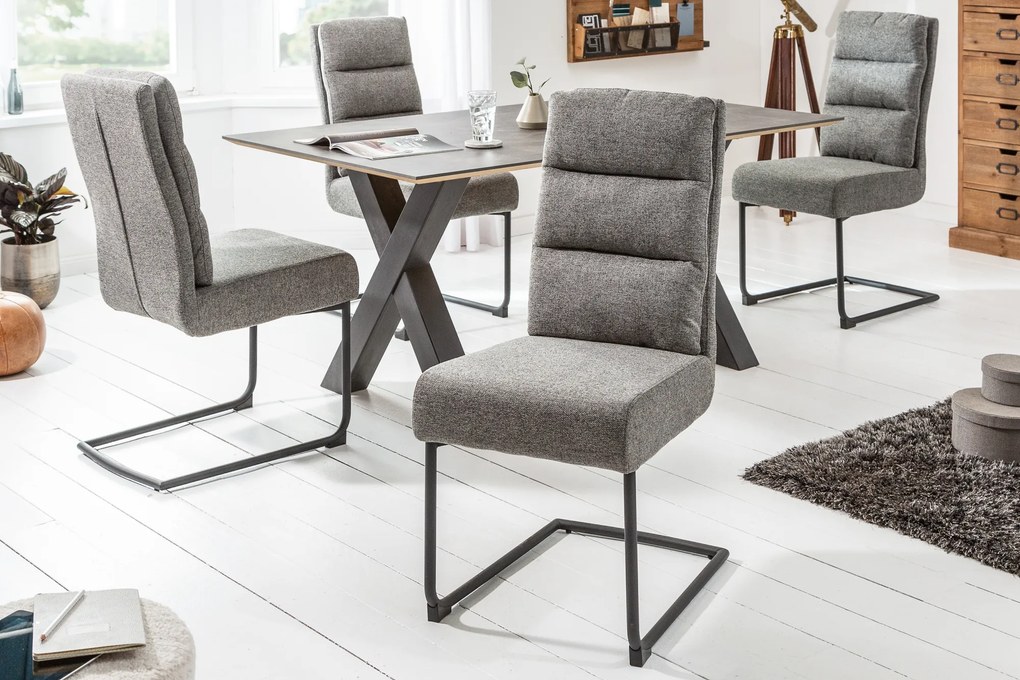Stolička konzolová Comfort štruktúrovaný materiál sivá