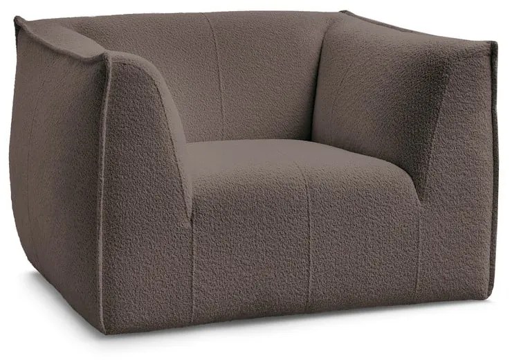 Hnedé kreslo z textílie buklé Giorgia – Bobochic Paris