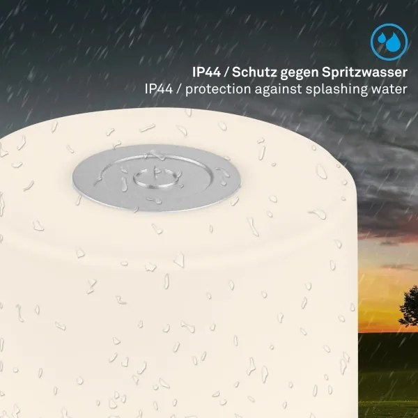 Briloner -LED stmievateľná nabíjateľná dotyková vonkajšia stolná lampa LED/2W/5V 2700K IP44 matný chróm