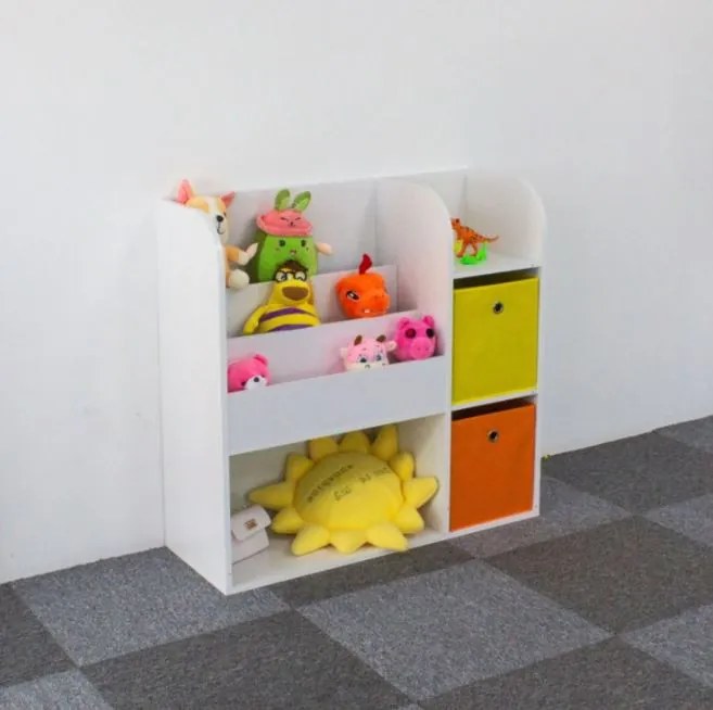 ECOTOYS Detský drevený regál 89x88x35cm White