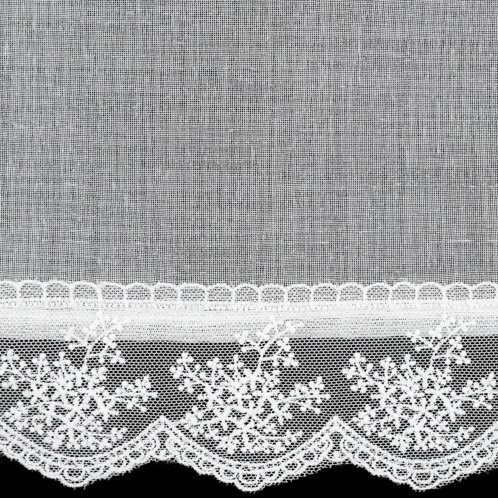 EUROFIRANY KRÁTKA ZÁCLONA NA KRÚŽKOCH SUZAN 350X140 CM BIELA