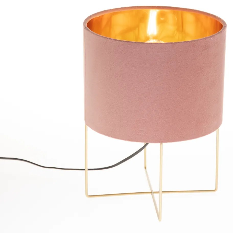 Moderná stolná lampa ružová so zlatom - Rosalina