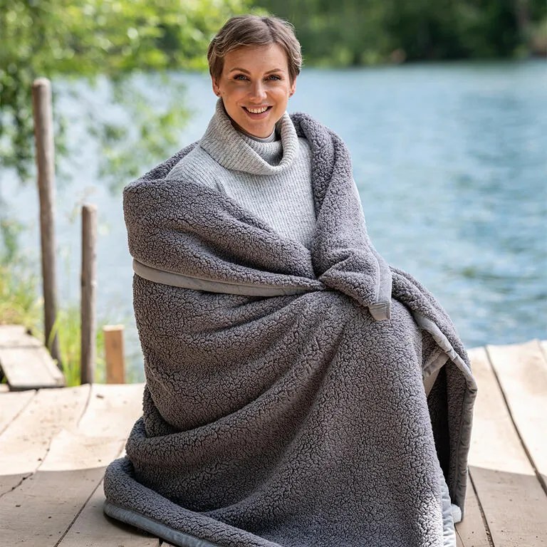 Baránková deka SANDRA šedá 140 x 200 cm