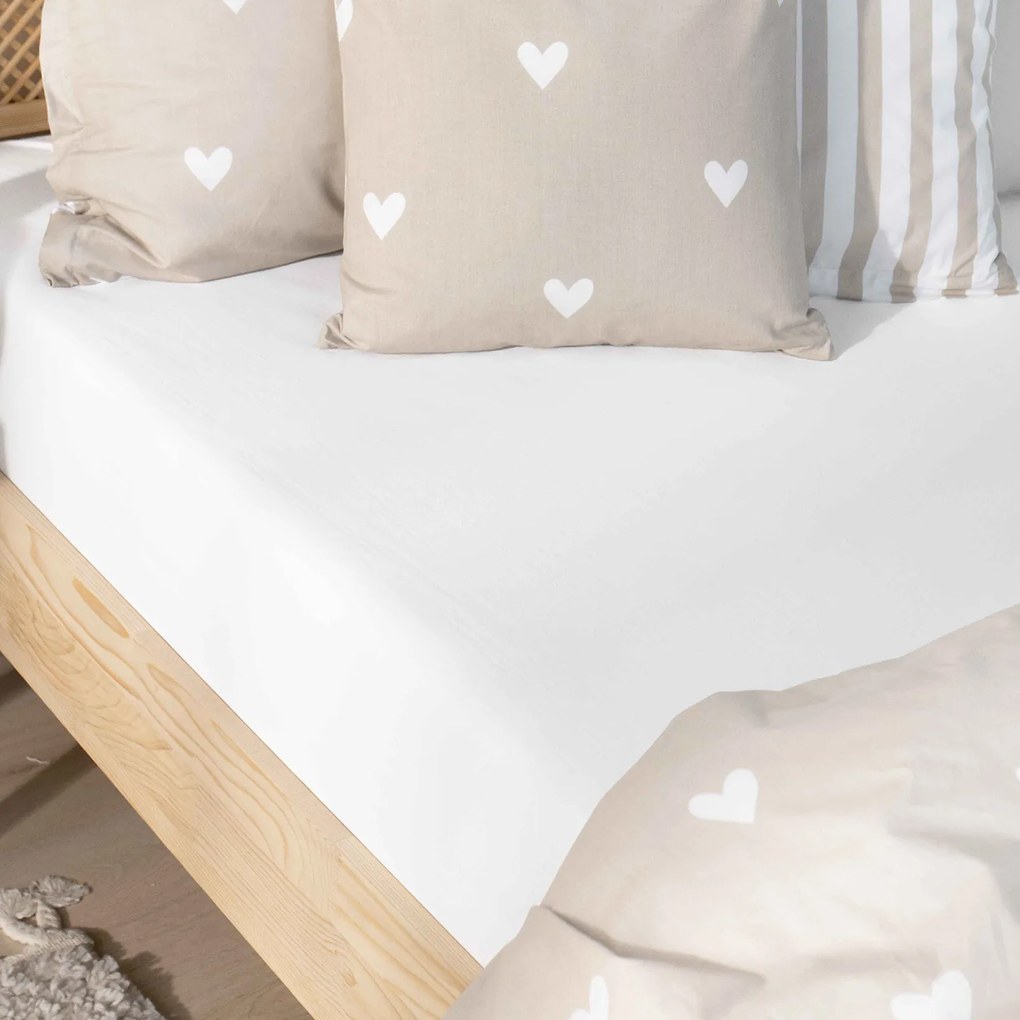 Goldea plachta jersey s napínacou gumou - biela 200 x 220 cm