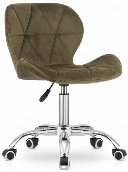 TRENDIE Zamatové otočné kreslo Manhattan hnedé