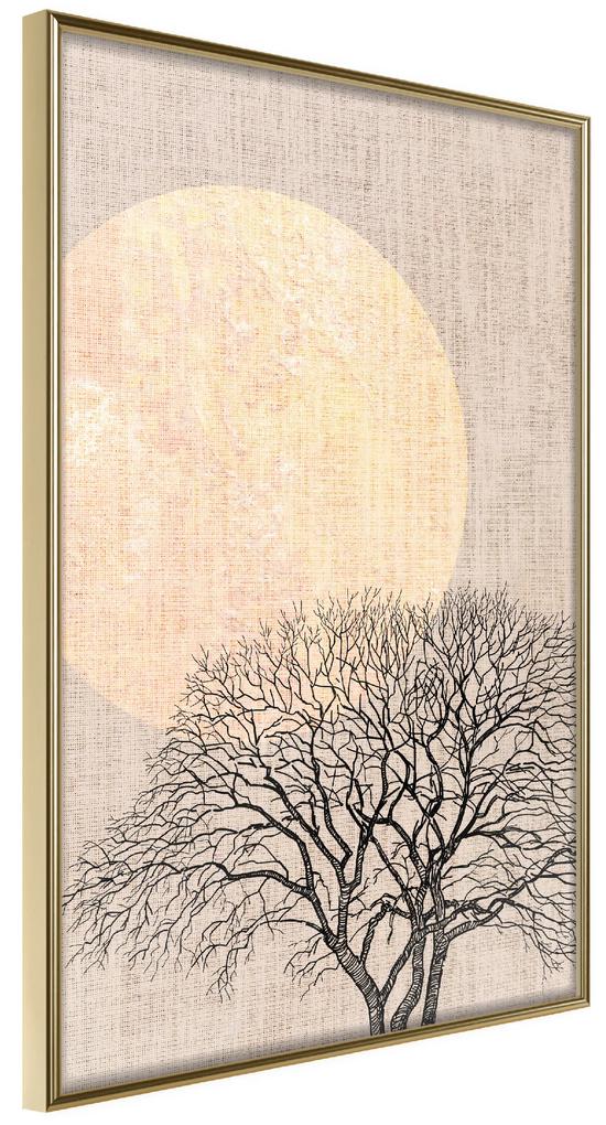 Artgeist Plagát - Morning Full Moon [Poster] Veľkosť: 20x30, Verzia: Zlatý rám