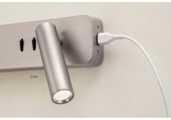 Redo 01-2993 - LED nástenné svietidlo OASIS LED/3W/230V+1xG9/10W USB CRI 90 chróm