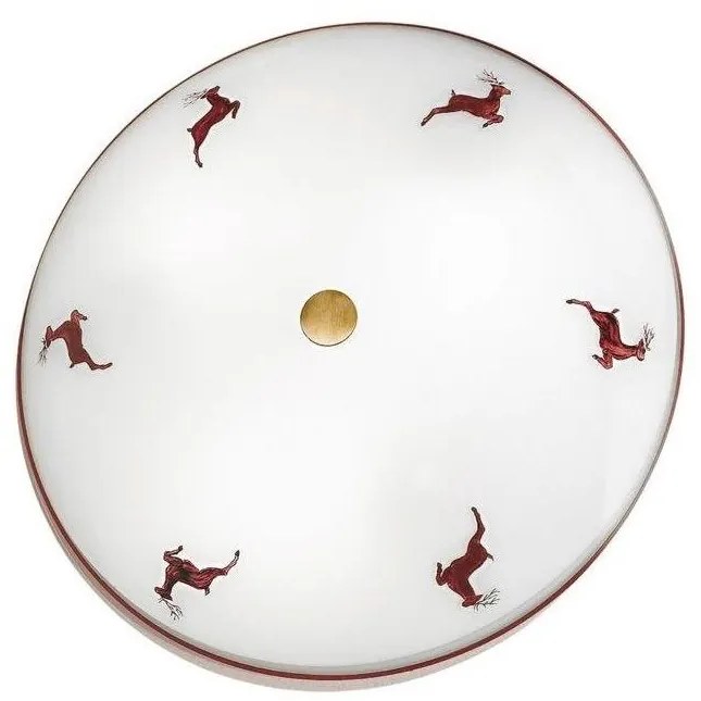 Kolarz 731.U13.4.103-Stropné svietidlo NONNA 3xE27/60W/230V pr.42cm červená/mosadz