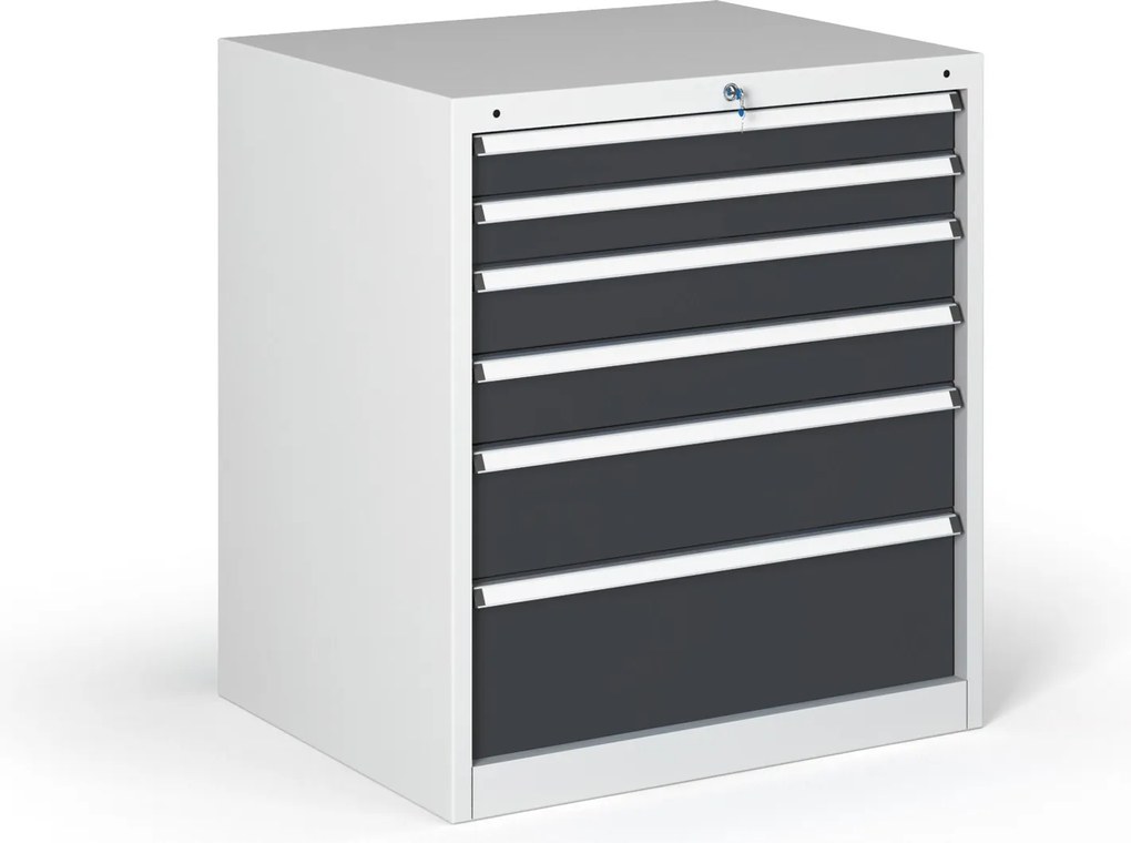 Dielenská zásuvková skriňa na náradie G345, 6 zásuviek, 881 x 653 x 800 mm, grafit