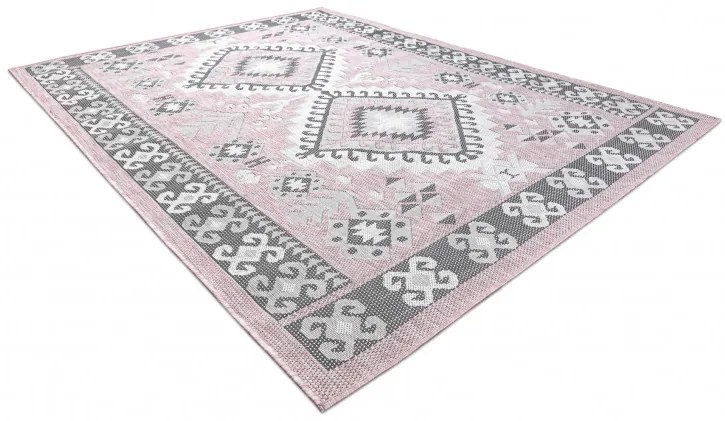 Kusový koberec Sion Sisal Aztec 3007 pink/ecru – na von aj na doma, 160x220, ružová, chodba / predsieň, Dywany Łuszczów