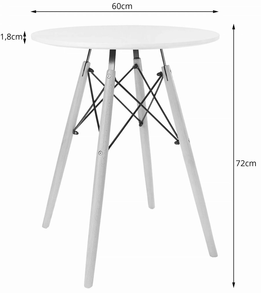 Dekorstudio Okrúhly jedálenský stôl TODI 60cm - čierny