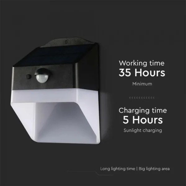 LED solárne nástenné svietidlo so senzorom LED/2W/3,7V 4000K IP65 1200 mAh