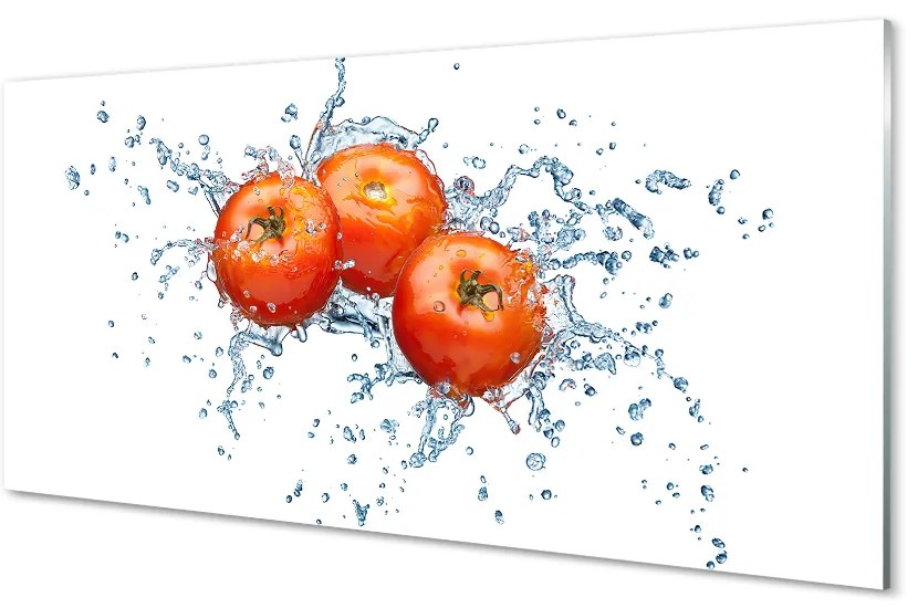 Obraz na skle paradajky voda 120x60 cm