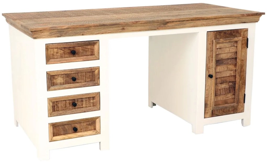 furniture-nabytek.cz - Rustikálny písací stôl z mangového dreva 160x80x76