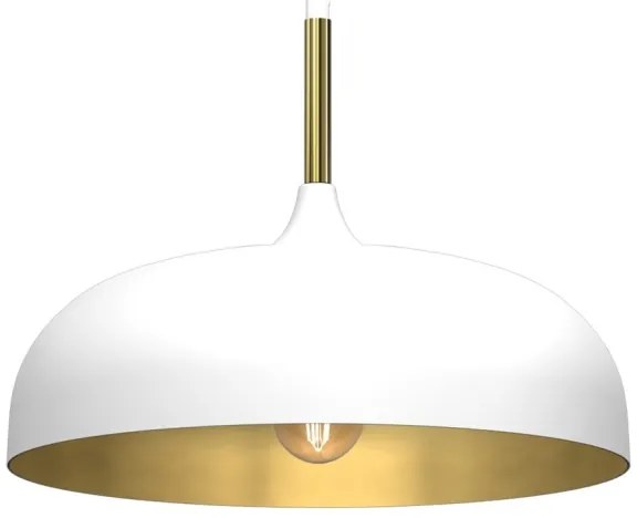 Luster na lanku LINCOLN 1xE27/60W/230V pr. 35 cm biela