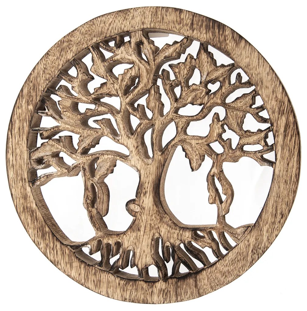 Strom života mangové drevo 26,5 cm 26,5 x 26,5 x 2 cm