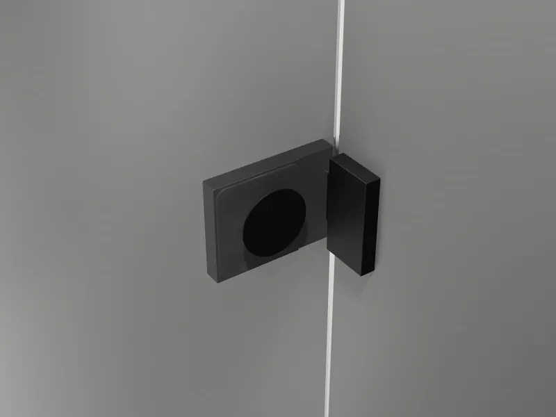 Mexen Lunar-B pravostranný výklopný sprchový kút 80 x 70 cm, číre sklo, čierna matná, 832-080-070-70-00-P