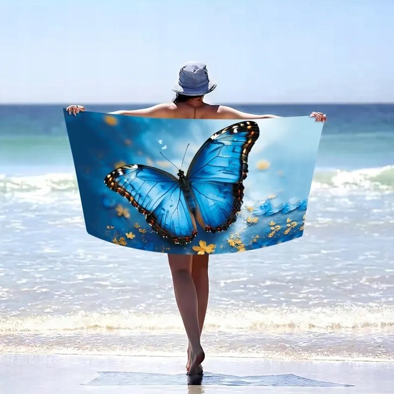 Plážová osuška DREAMING 100x180 cm modrá, 100% mikrovlákno