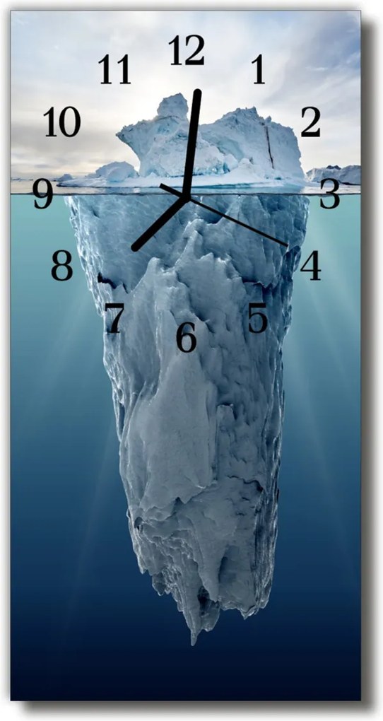 Sklenené hodiny vertikálne  Krajina modrého ľadovca
