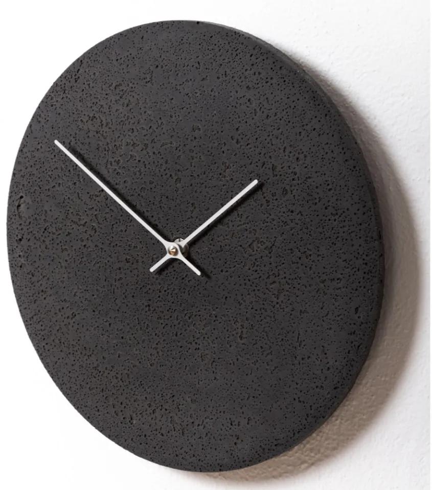 Dizajnové betónové hodiny Clockies Elements 30 šedé/čierny hliník